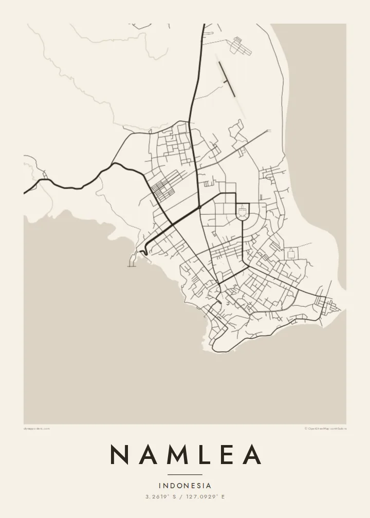 Namlea map poster — Paper style