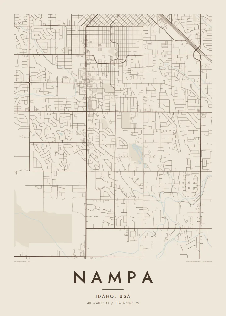 Nampa map poster — Sand