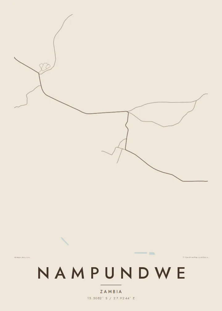 Nampundwe map poster — Sand style