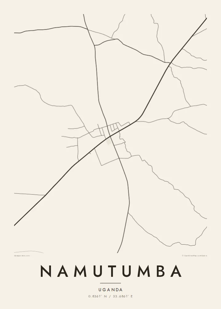 Namutumba map poster — Paper style