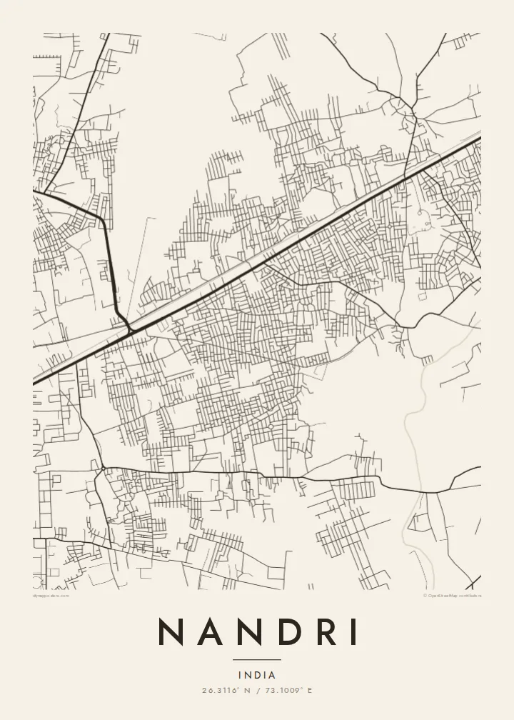 Nandri map poster — Paper style