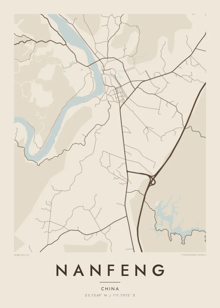 Nanfeng map poster — Sand style