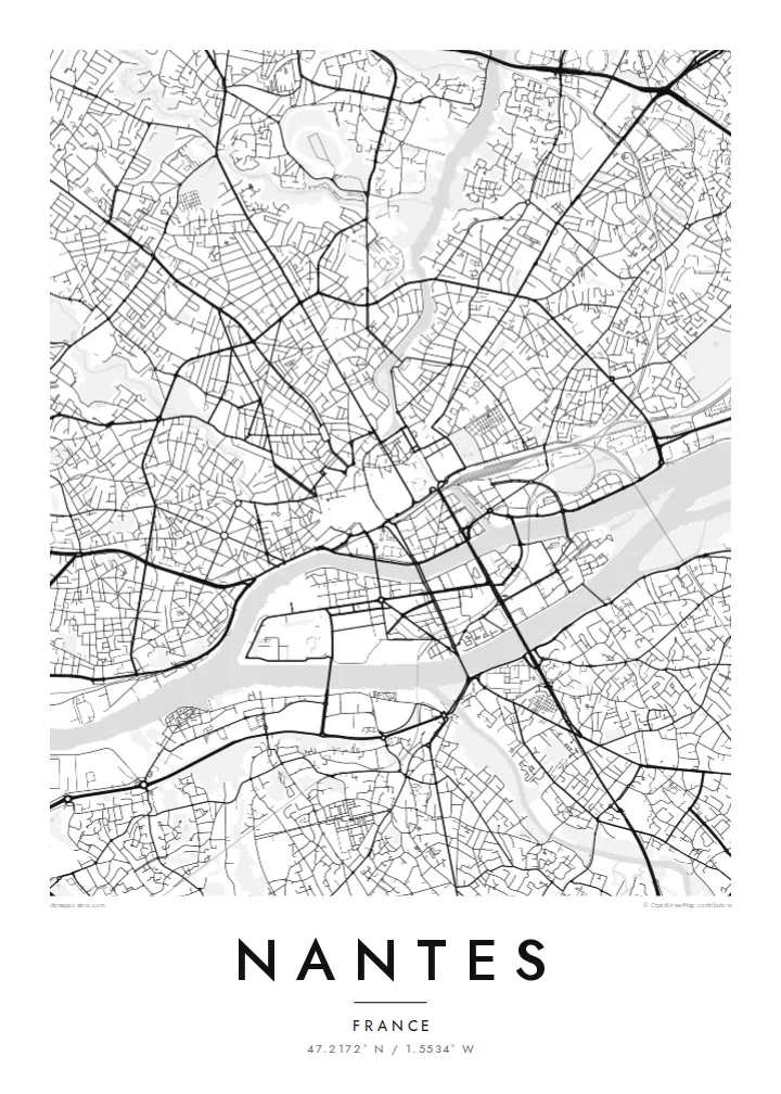 Nantes map poster — Classic