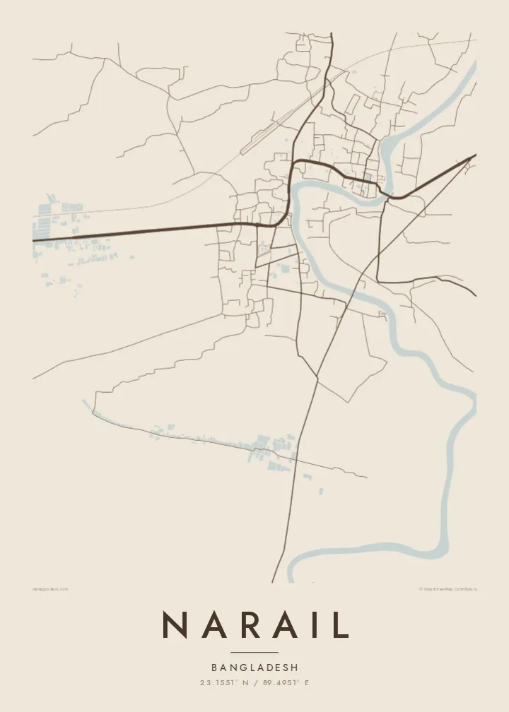 Narail map poster — Sand style