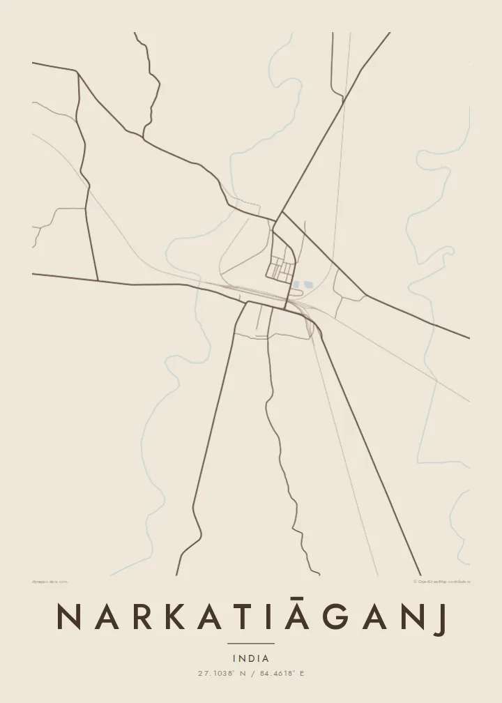 Narkatiāganj map poster — Sand style