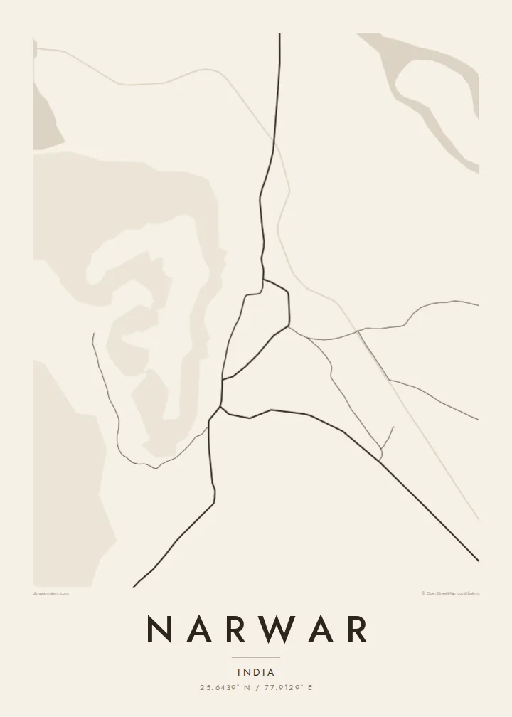 Narwar map poster — Paper style
