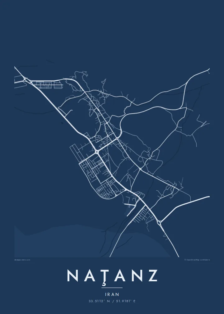 Naţanz map poster — Blueprint