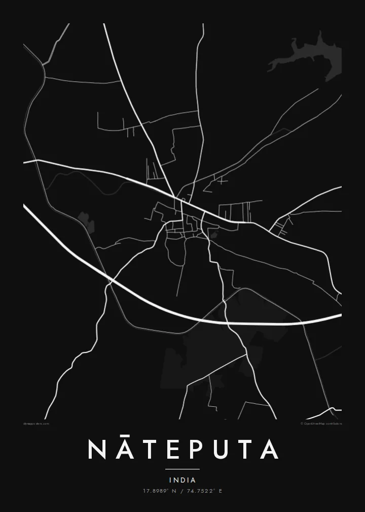 Nāteputa map poster — Noir