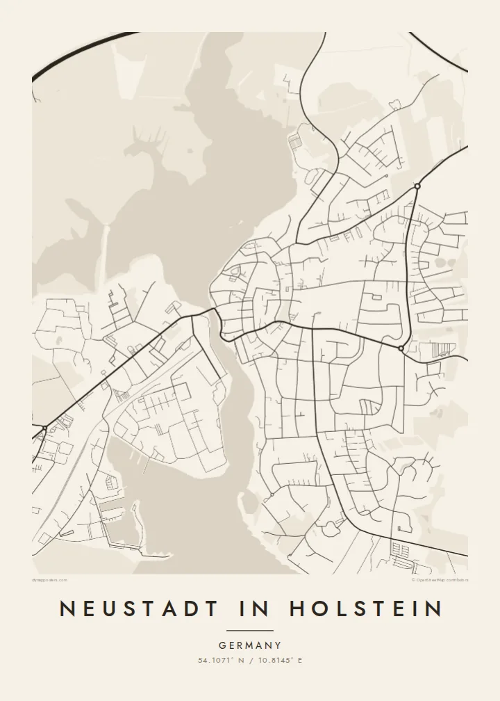 Neustadt in Holstein map poster — Paper style