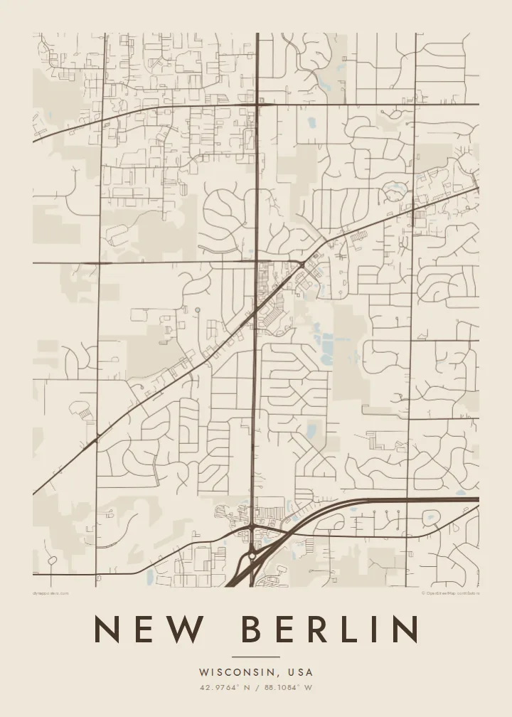 New Berlin map poster — Sand
