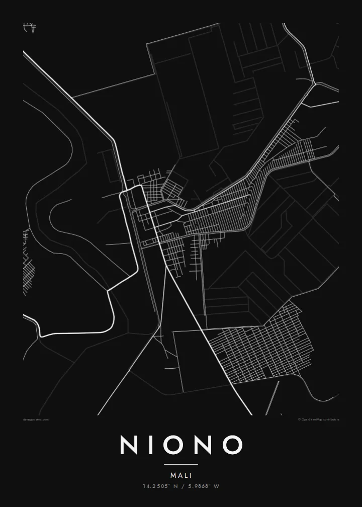 Niono map poster — Noir