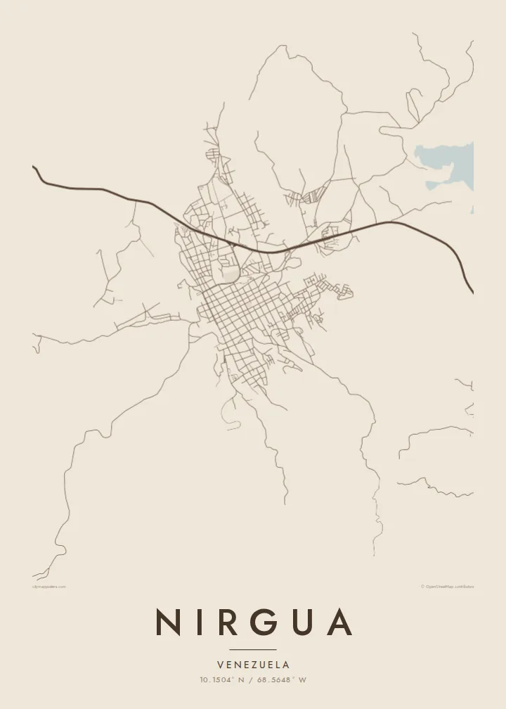 Nirgua map poster — Sand style