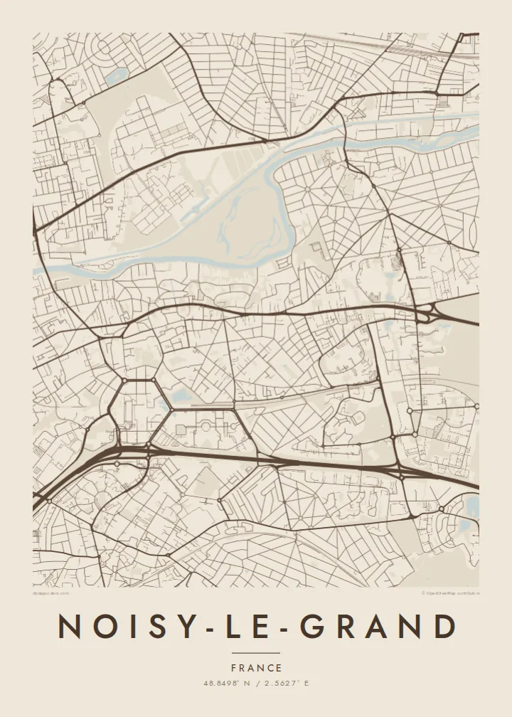 Noisy-le-Grand map poster — Sand style