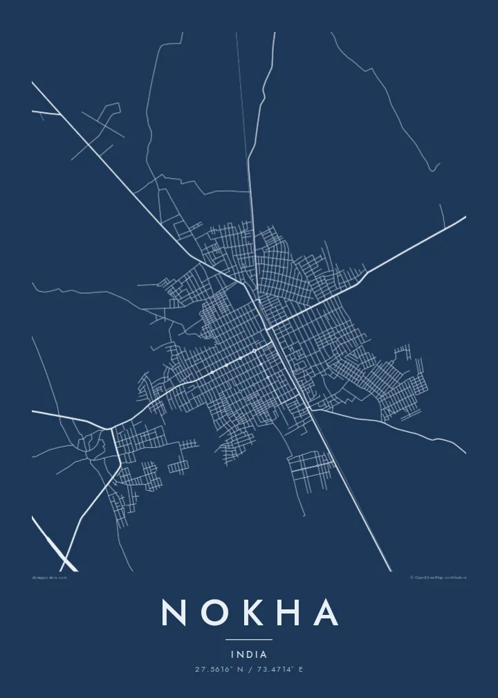 Nokha map poster — Blueprint