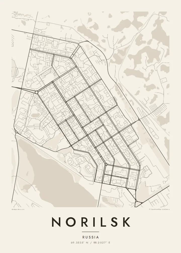 Norilsk map poster — Paper