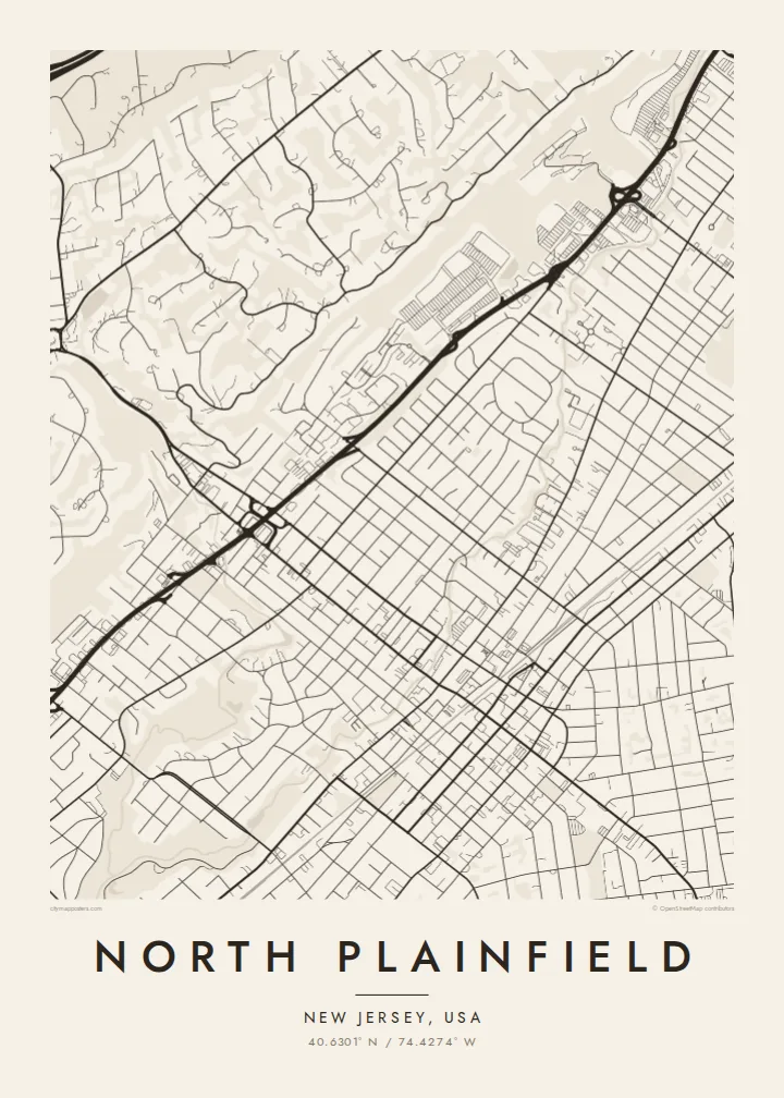 North Plainfield map poster — Paper