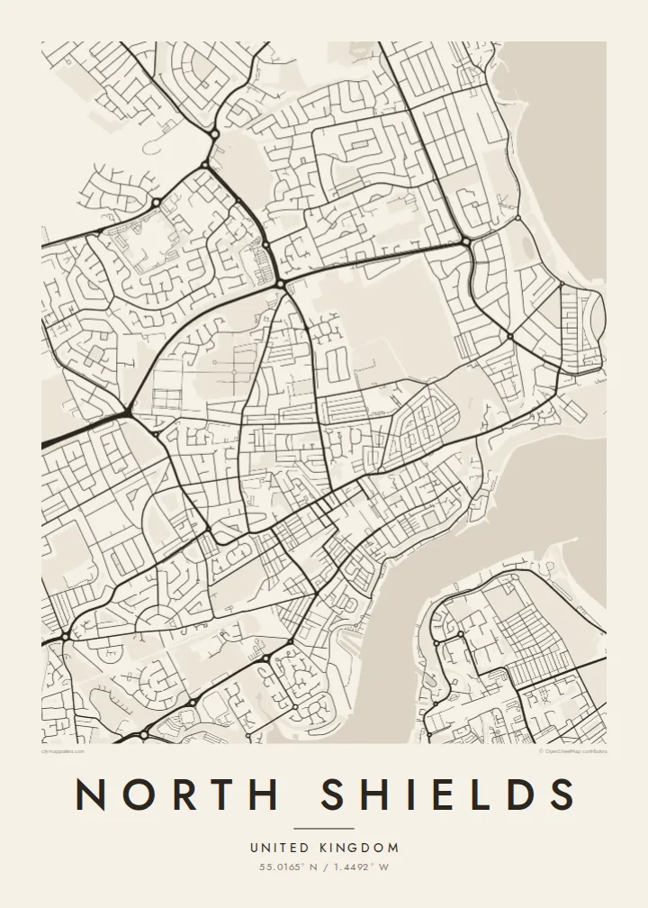 North Shields map poster — Paper