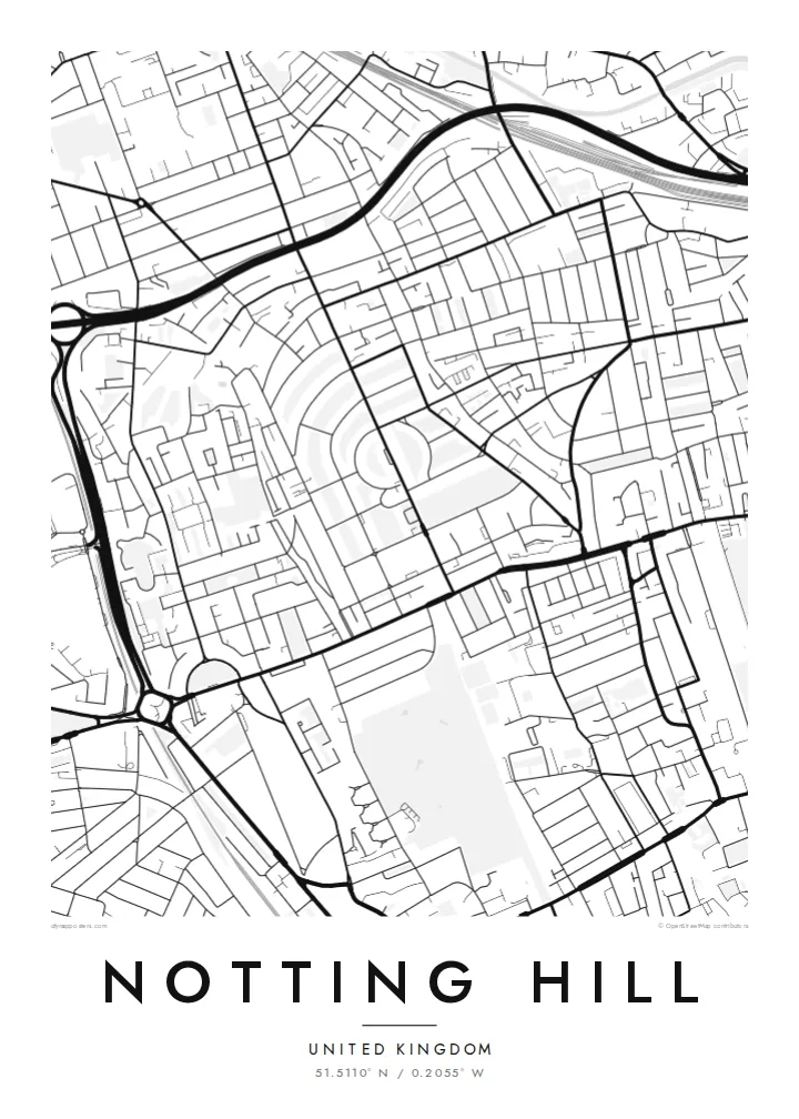 Notting Hill map poster