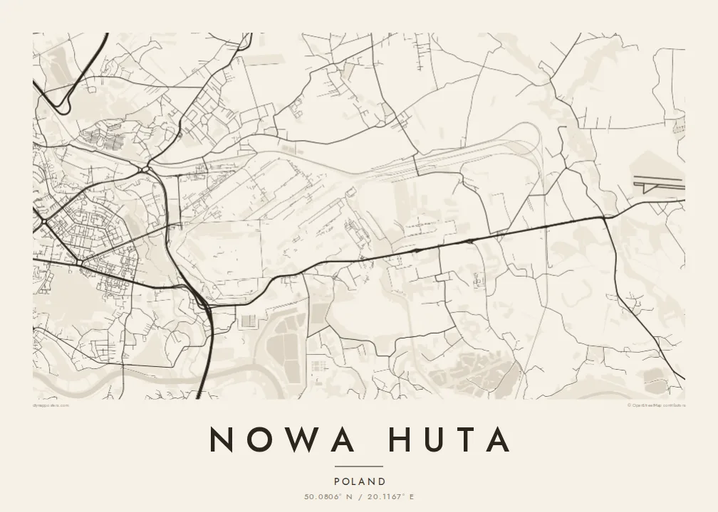 Nowa Huta map poster — Paper