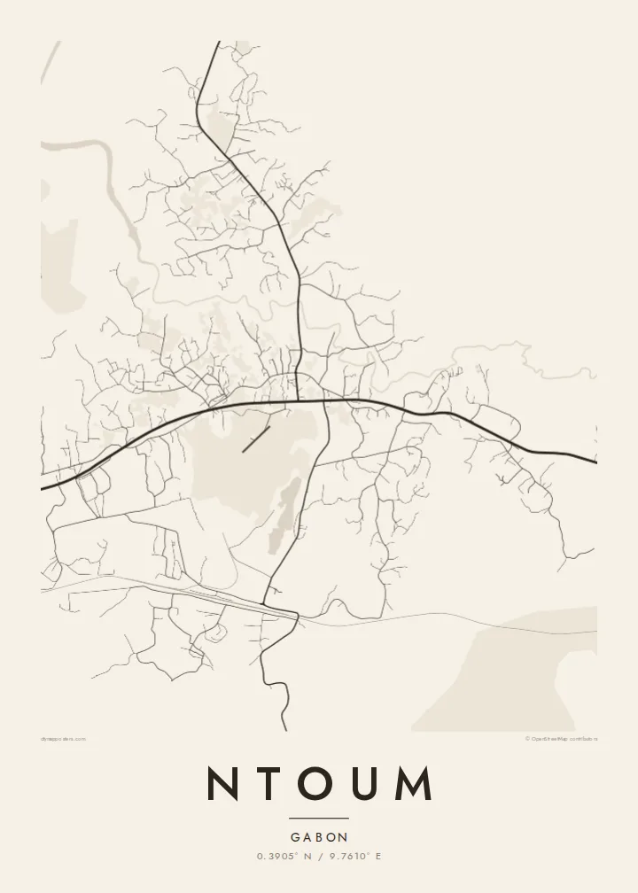 Ntoum map poster — Paper