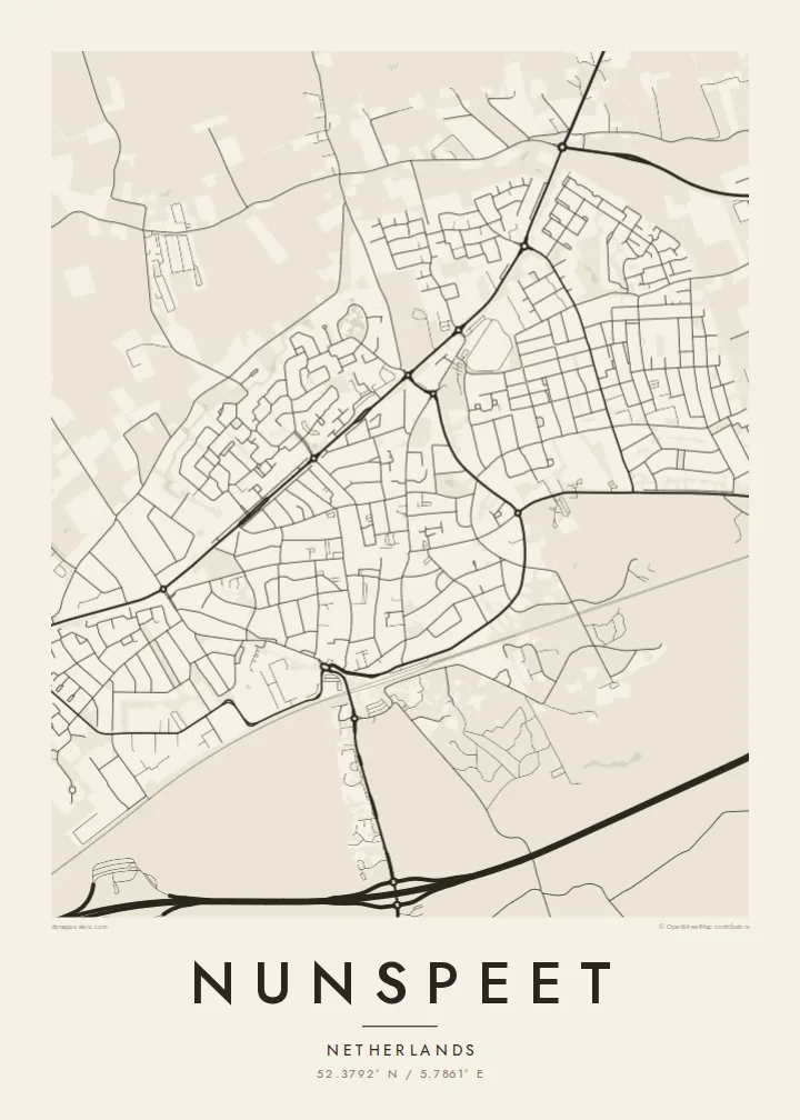 Nunspeet map poster — Paper style