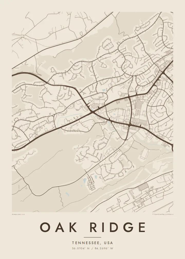 Oak Ridge map poster — Sand