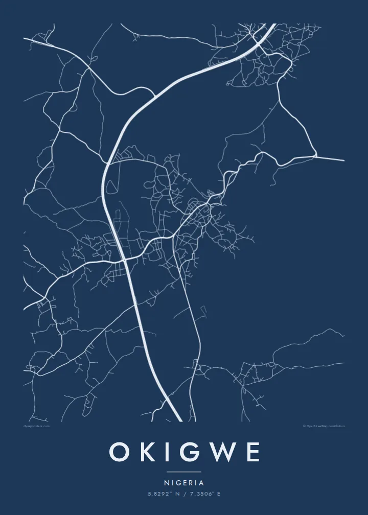 Okigwe map poster — Blueprint