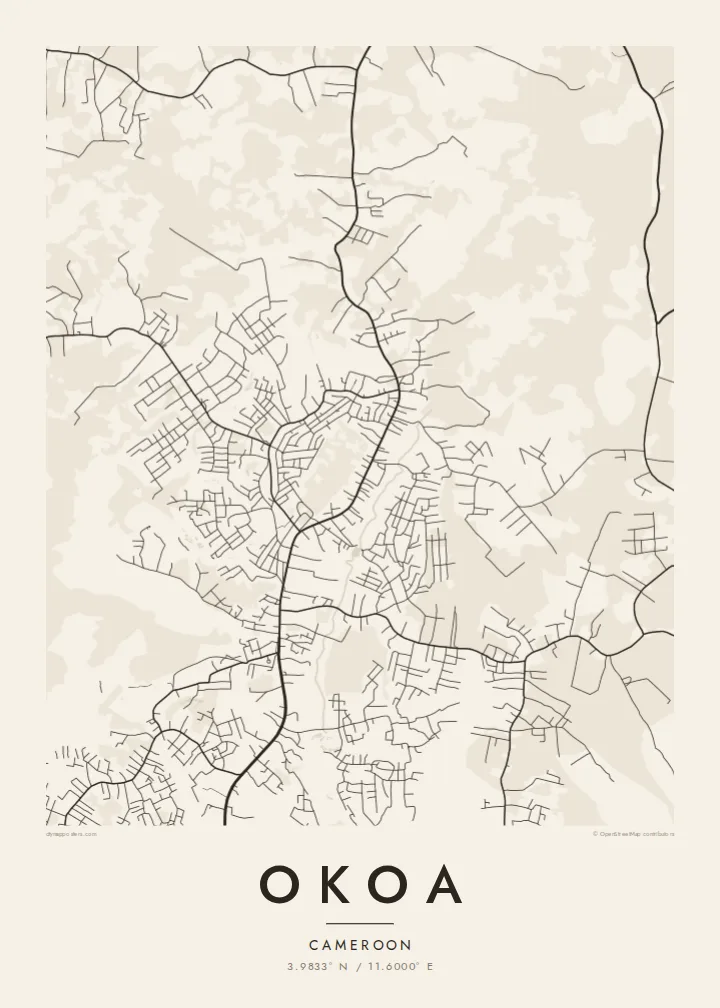 Okoa map poster — Paper