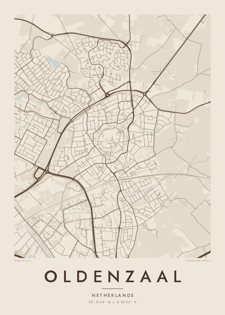 Oldenzaal map poster — Sand