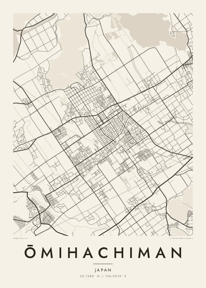 Ōmihachiman map poster — Paper