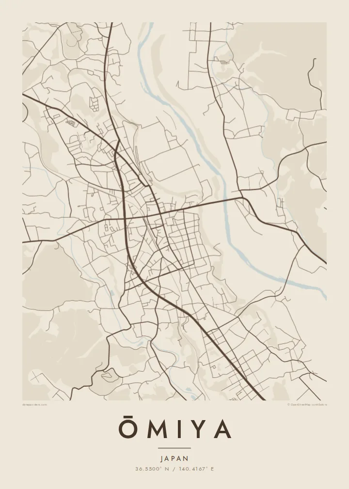 Ōmiya map poster — Sand