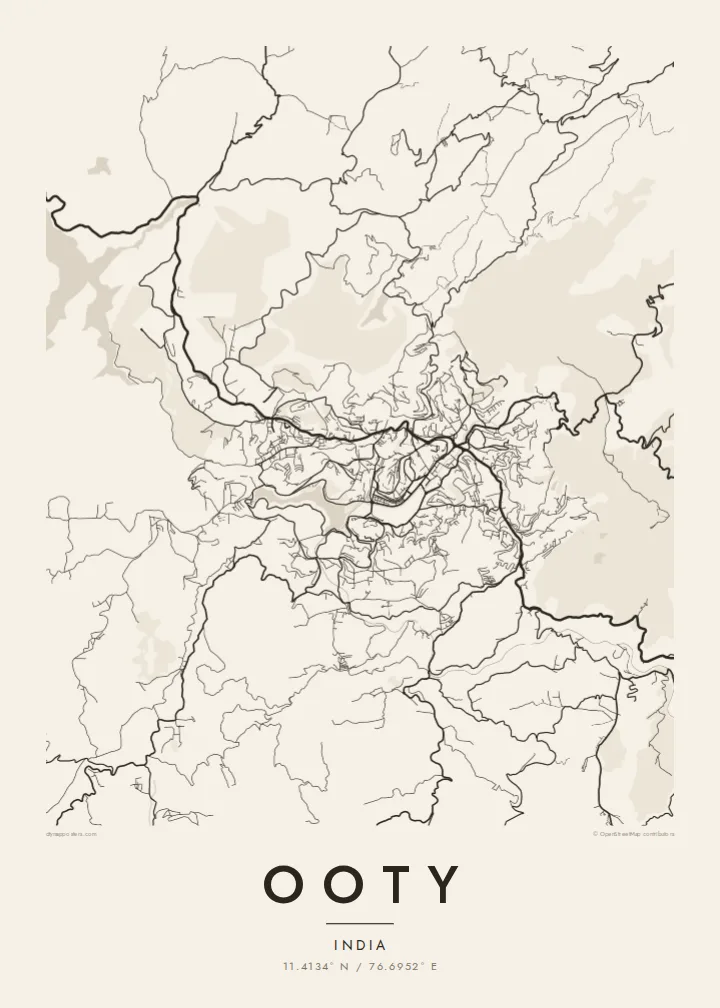 Ooty map poster — Paper
