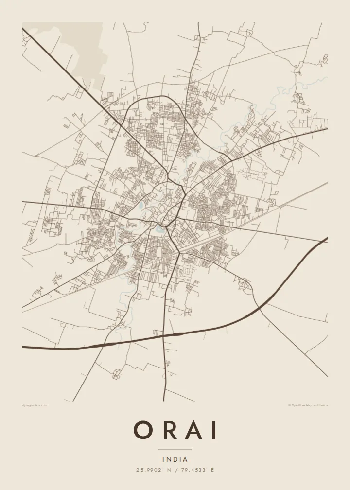 Orai map poster — Sand