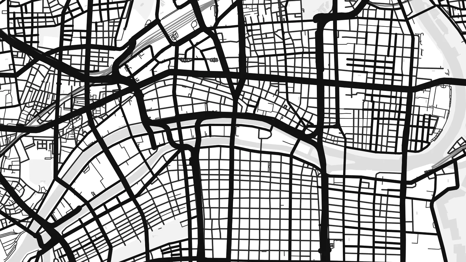 Close-up of the Osaka map poster at print resolution
