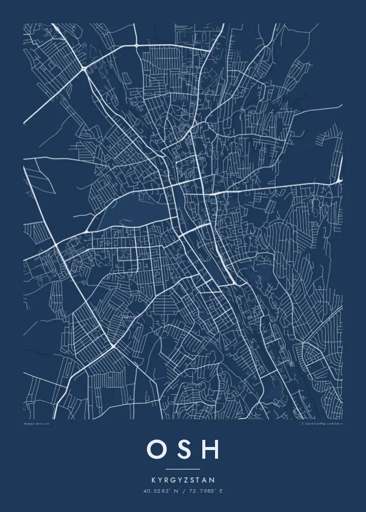 Osh map poster — Blueprint style