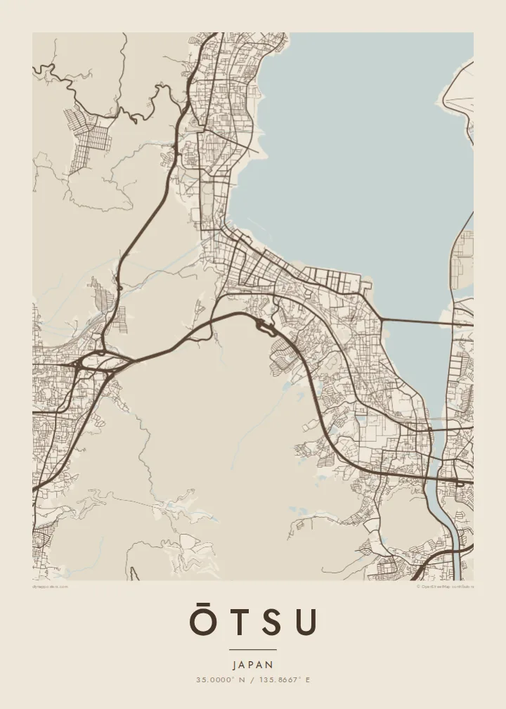 Ōtsu map poster — Sand style