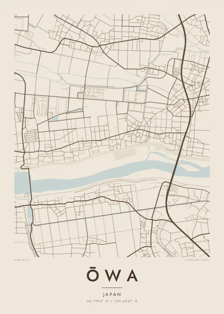 Ōwa map poster — Sand style