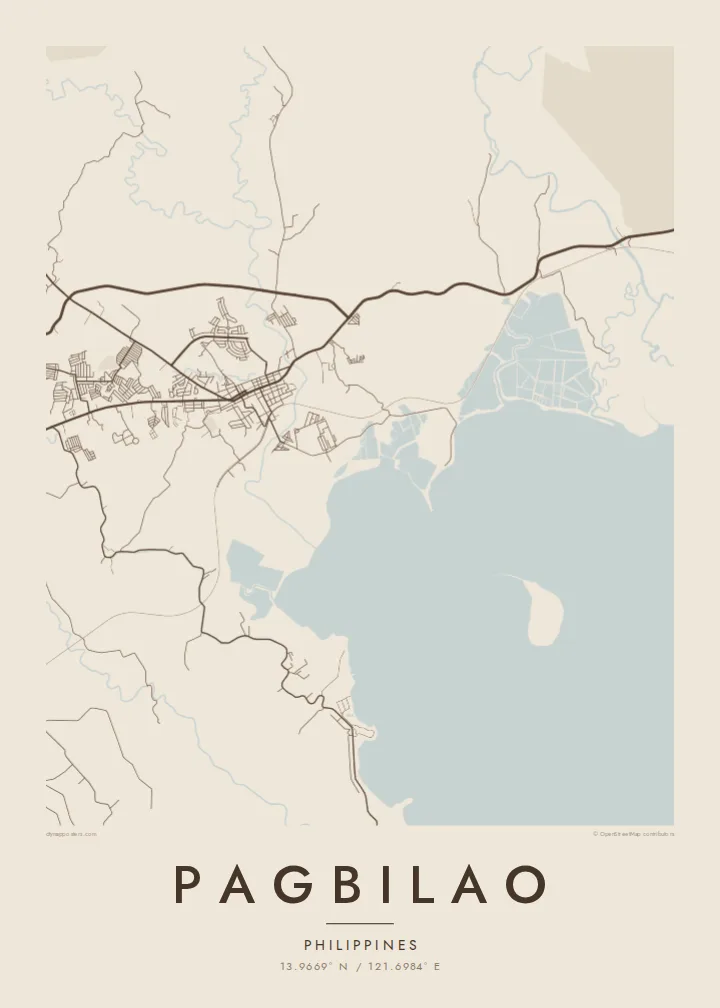 Pagbilao map poster — Sand
