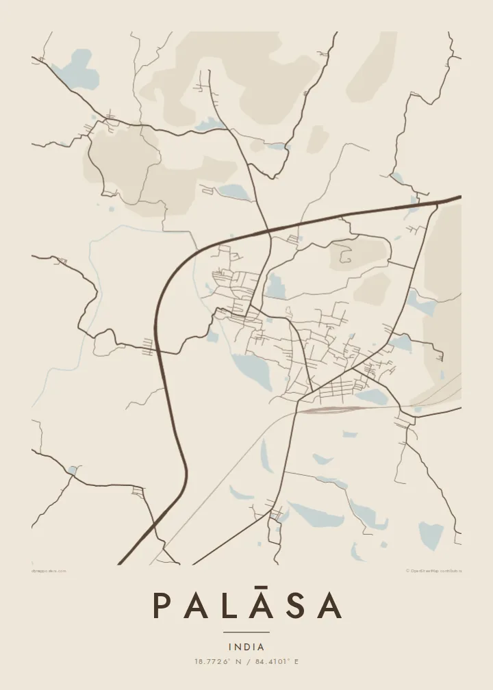 Palāsa map poster — Sand
