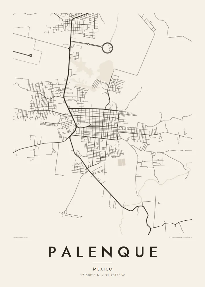 Palenque map poster — Paper