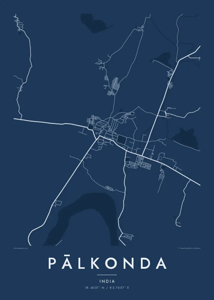 Pālkonda map poster — Blueprint