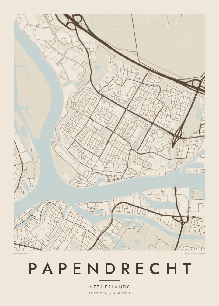 Papendrecht map poster — Sand