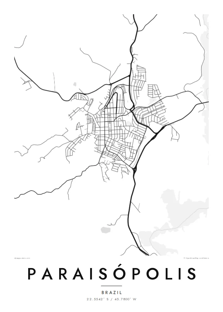 Paraisópolis map poster — Classic