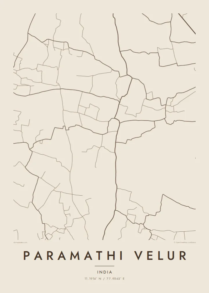 Paramathi Velur map poster — Sand