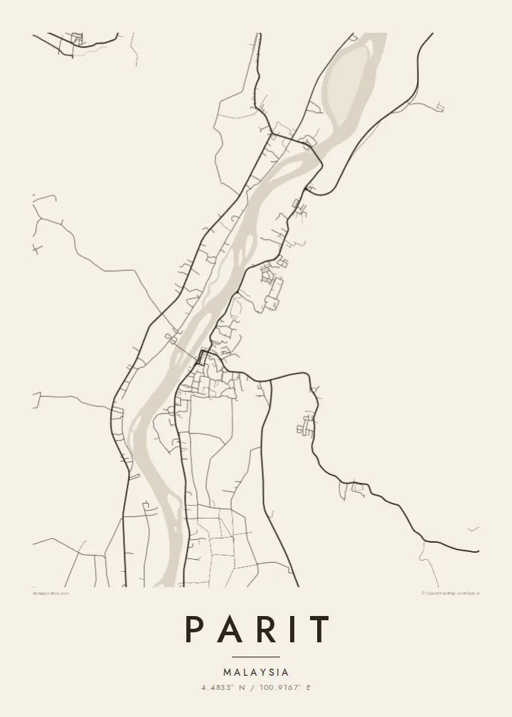 Parit map poster — Paper style