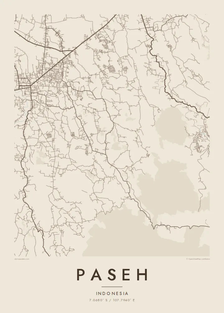 Paseh map poster — Sand
