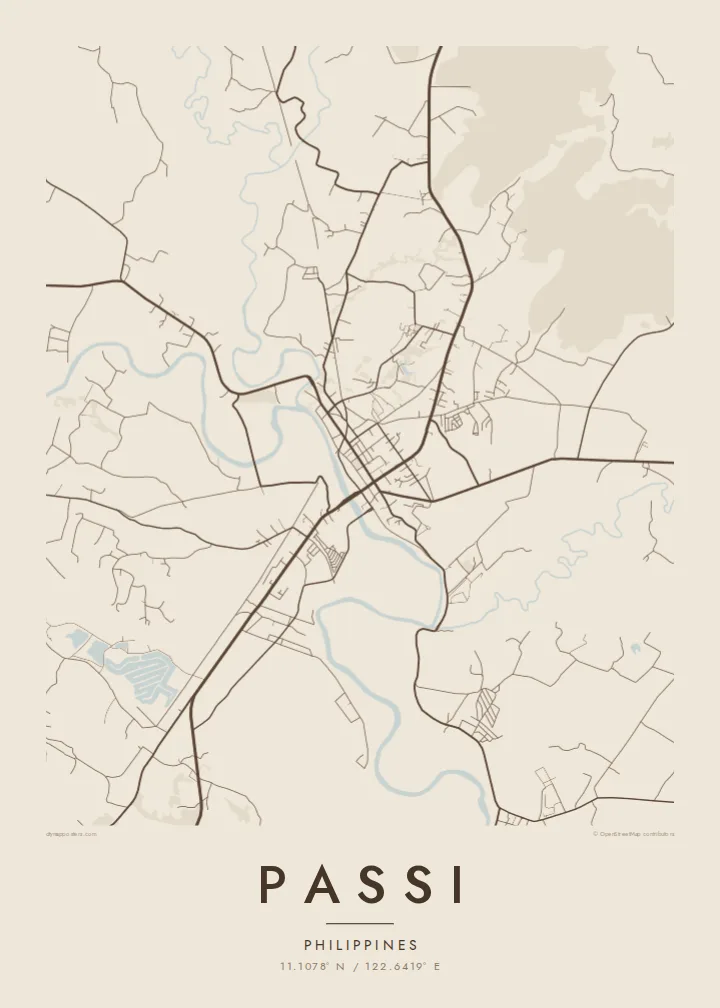 Passi map poster — Sand style