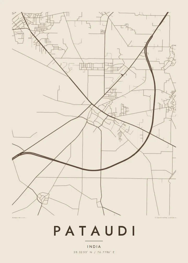 Pataudi map poster — Sand