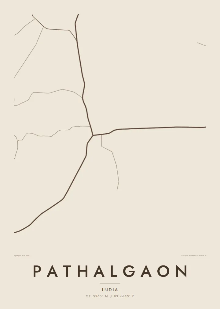 Pathalgaon map poster — Sand