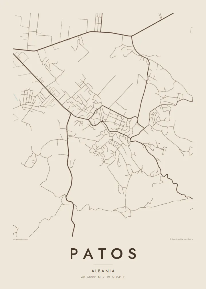 Patos map poster — Sand style